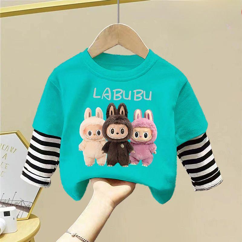 Serie Sommer Reine Baumwolle Langarm Rundhals T-Shirts für Jungen und Mädchen 120 von Joom DACH