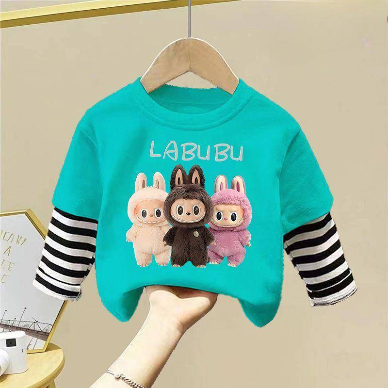 Serie Sommer Reine Baumwolle Langarm Rundhals T-Shirts für Jungen und Mädchen 120 von Joom DACH