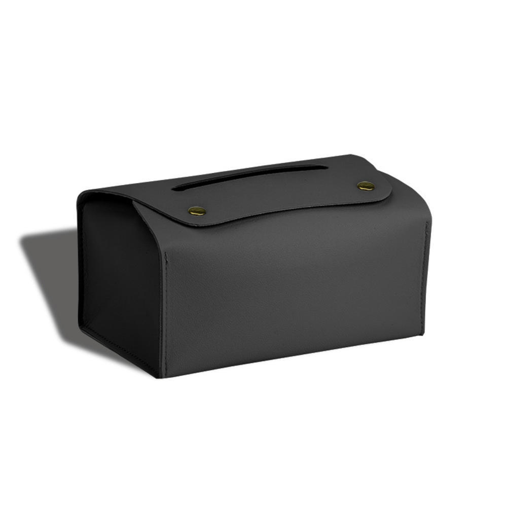 Serviettenhalter aus Leder, Taschentuchtasche, faltbare Papier-Organizer-Box schwarz von Joom DACH