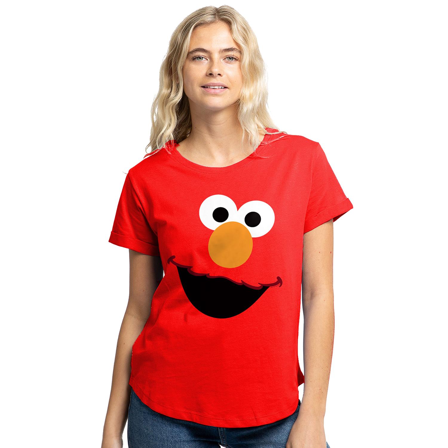 Sesame Street Damen/Damen Elmo Face T-Shirt L rot von Joom DACH