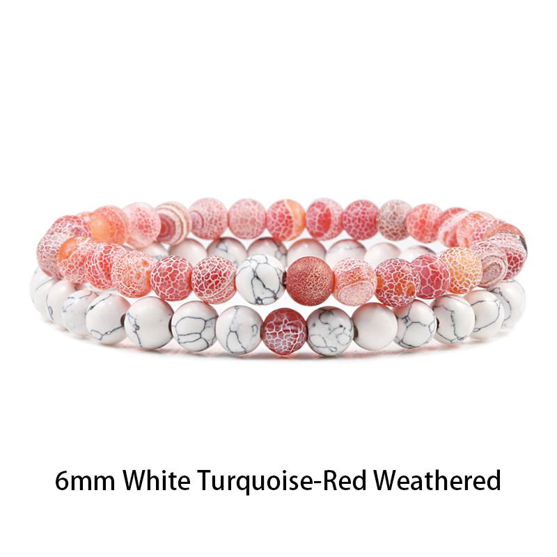 Set Armband Paare Distanz Schwarz Weiß Natur Lavastein Tigerauge Perlen Yoga Armbänder für Männer Frauen Elastisches Seil Schmuck von Joom DACH