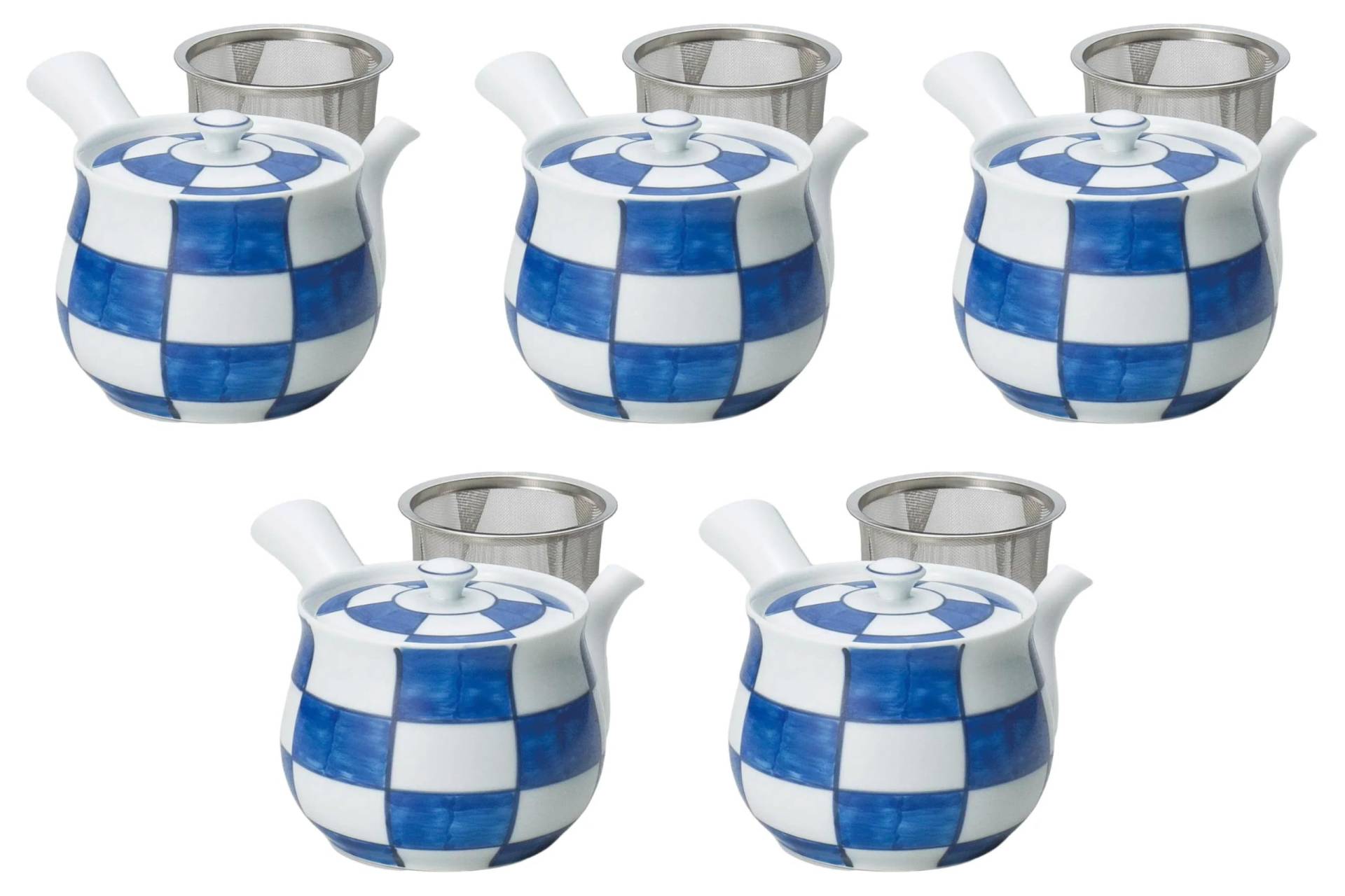 Set aus 5 Dunkel Karierten Extra Großen Teekannen x Arita Ware Teekannen Arita Ware Setomonohonpo U-förmig [12 10.5cm 650cc] von Joom DACH