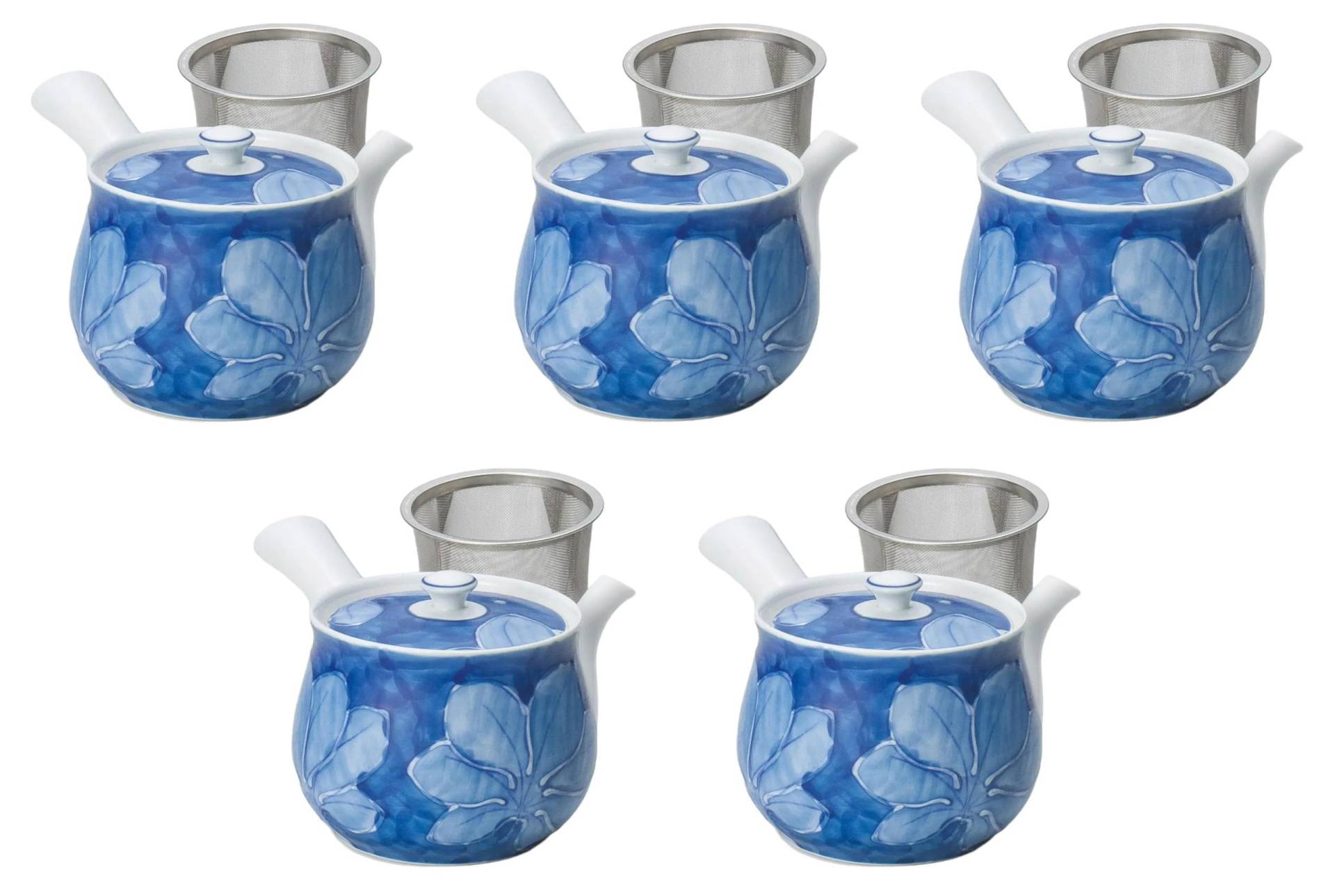 Set mit 5 Teekannen in extra großer Größe mit dunkler Blattfarbe x Arita Ware Teekannen Arita Ware Setomonohonpo U-Form [12 10.5cm 650cc] von Joom DACH