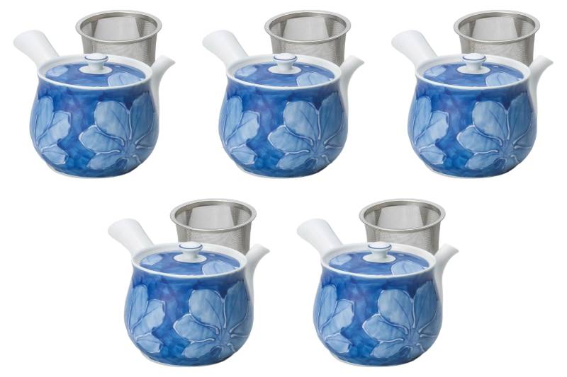 Set mit 5 Teekannen in extra großer Größe mit dunkler Blattfarbe x Arita Ware Teekannen Arita Ware Setomonohonpo U-Form [12 10.5cm 650cc] von Joom DACH