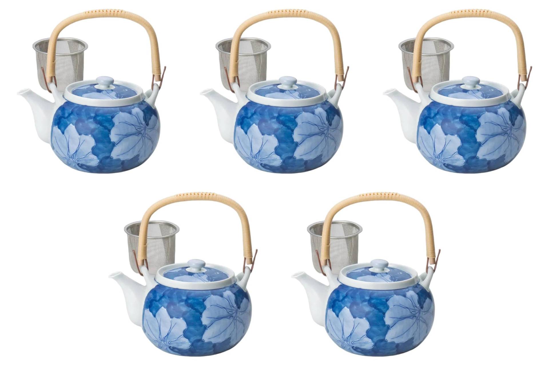 Set von 5 Teekannen aus dunklem Blattfarben-Steingut Arita Ware Steingut-Teekannen Arita Ware Setomonohonpo U-förmig Nr.. [14×11cm 800cc] von Joom DACH