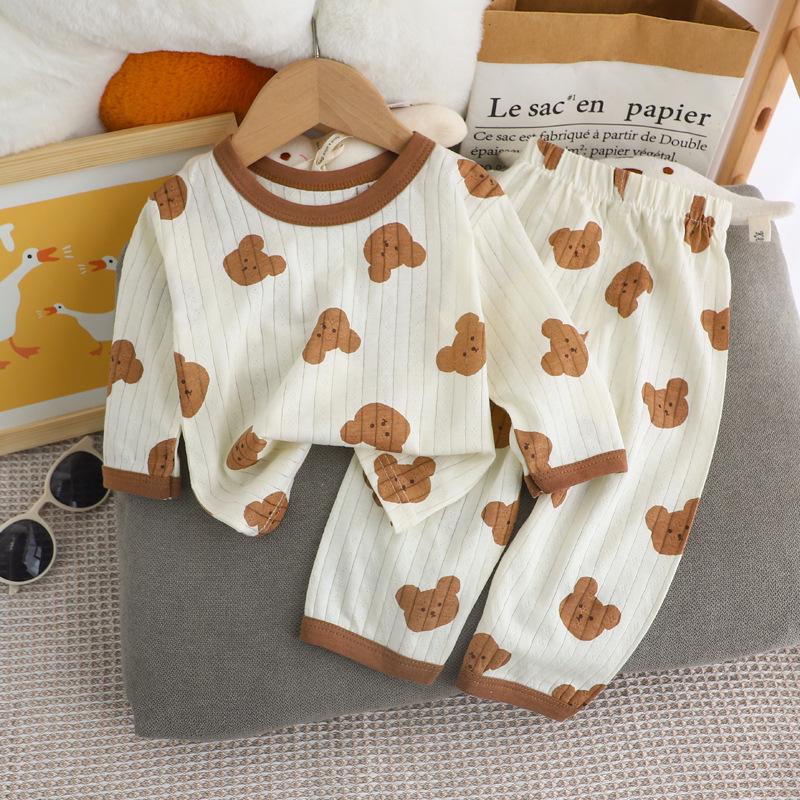 Sets für Kinder Loungewear Langärmliger Pyjama für Kinder Niedliches Design Leichtes und bequemes Nachtwäsche-Outfit aus Stoff 140cm von Joom DACH