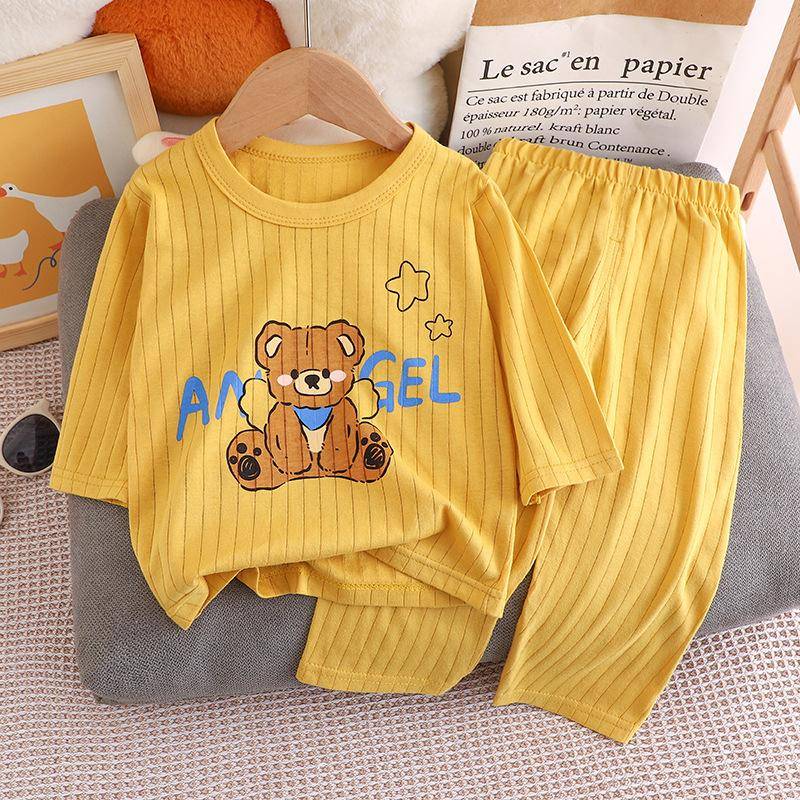 Sets für Kinder Loungewear Langärmliger Pyjama für Kinder Niedliches Design Leichtes und bequemes Nachtwäsche-Outfit aus Stoff 150cm von Joom DACH
