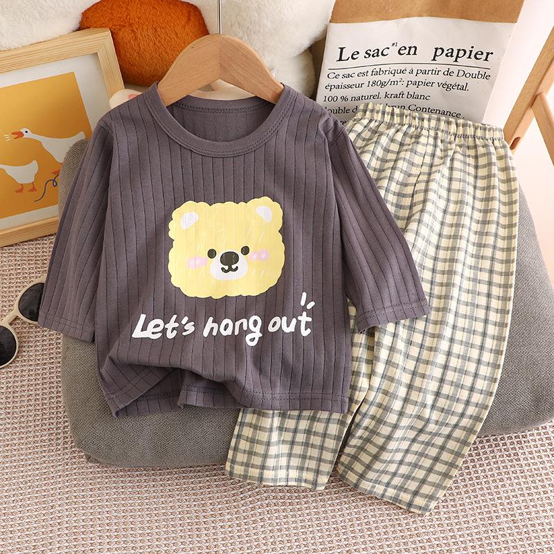 Sets für Kinder Loungewear Langärmliger Pyjama für Kinder Niedliches Design Leichtes und bequemes Nachtwäsche-Outfit aus Stoff 90cm von Joom DACH