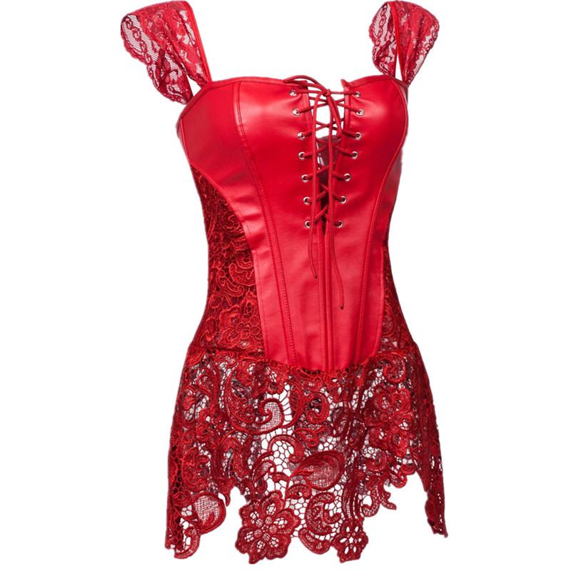Sexy Dessous Damen Leder & Spitze Burlesque Steampunk Korsett Kleid Taille Bustier Corpet Plus Size XXXXXXL rot Sexy Dessous Damen Leder & Spitze Burlesque Steampunk Korsett Kleid Taille Bustier Corpet Plus Size XXXXXXL rot von Joom DACH