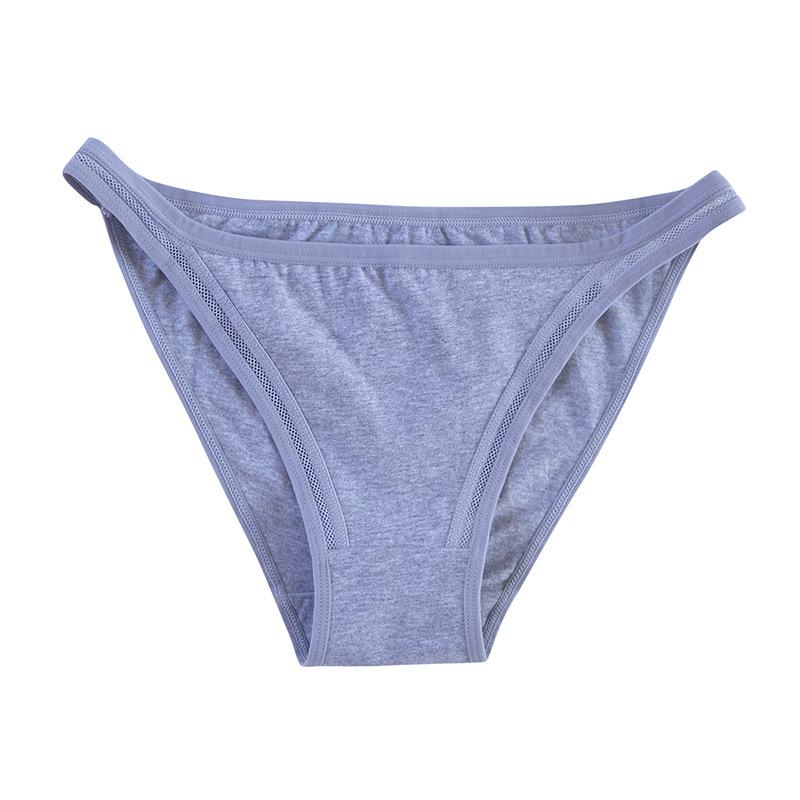Sexy Höschen mit halber Hüfte für Frauen, reine Baumwolle, atmungsaktiv, einfache Slips mit niedriger Taille, Mädchen-Bikini, dünne Riemen, Damenunterwäsche M grau von Joom DACH