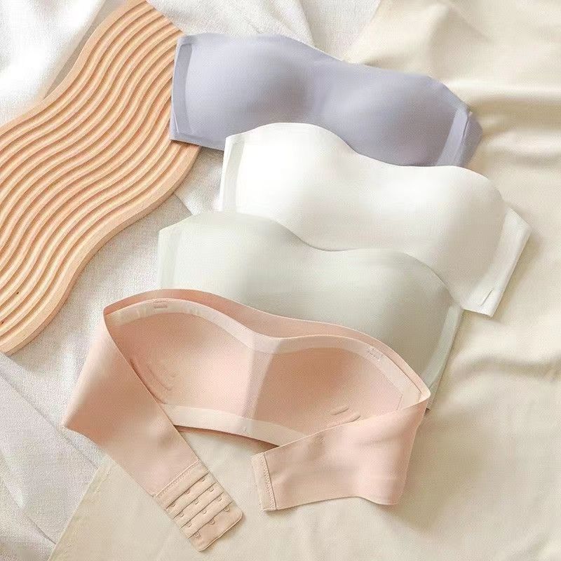 Sexy Nahtloser Tube-Top-BH Unsichtbarer trägerloser BH Damenunterwäsche dünner rutschfester Push-Up-Bralette Drahtlose Damenunterwäsche XL rosa von Joom DACH