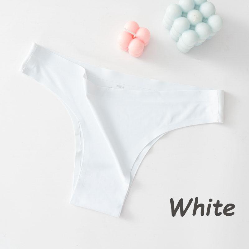 Sexy nahtlose Ice Silk Stretch bequeme Höschen Low Waist Tanga Damen ultradünne Bikini-Höschen XL weiß von Joom DACH