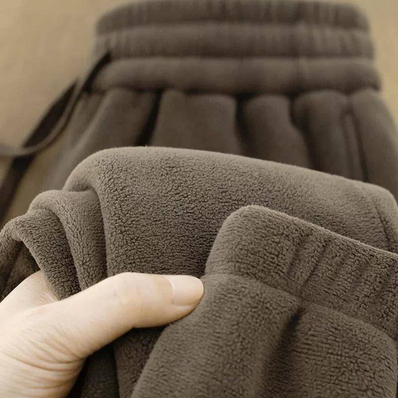 Shake Fleece Verdickte Warme Outdoor Winddichte Hose für Herbst und Winter Herren Sport Übergröße Knöchelbündchen Warme Sanitärhose XXXXL kaffeebraun von Joom DACH