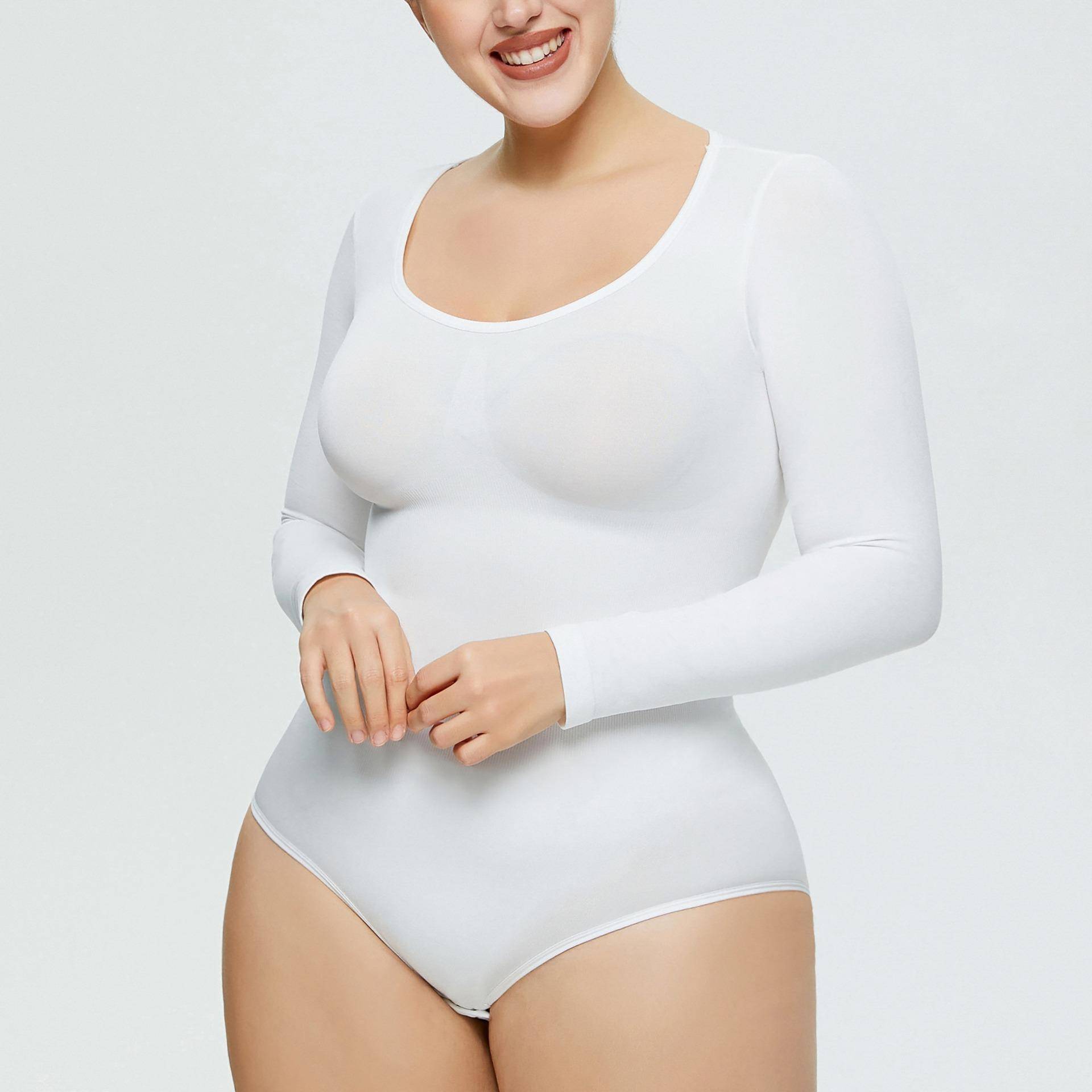 Shapewear-Body für Frauen, Bauchkontrolle, Ganzkörperformer, Taillentrainer, Bodysuit, schlankeres Korsett, offene Brust, schlankmachende Unterwäsche 3XL weiß von Joom DACH