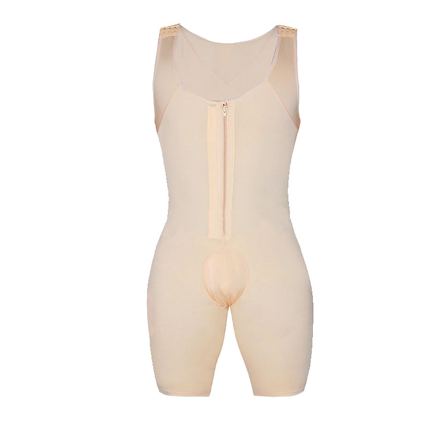 Shapewear-Bodysuit für Herren, Ganzkörperformer, Kompressions-Schlankheitsanzug, Bauchkontrolle, Bodyshaper für Männer, postoperativer Bodysuit, Herren-Overall 2XL beige von Joom DACH