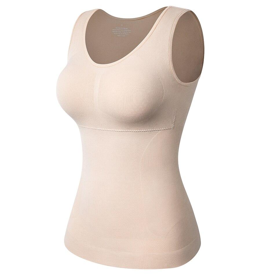 Shapewear für Frauen in Übergröße, Bauchkontrolle, Formwäsche, integrierter BH, formende Tank-Tops, schlankmachender Body Shaper, Kompressionsunterwäsche XL nude von Joom DACH