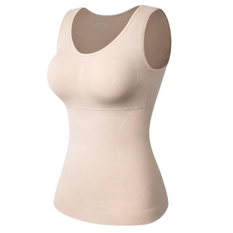 Shapewear für Frauen in Übergröße, Bauchkontrolle, Formwäsche, integrierter BH, formende Tank-Tops, schlankmachender Body Shaper, Kompressionsunterwäsche XL nude von Joom DACH