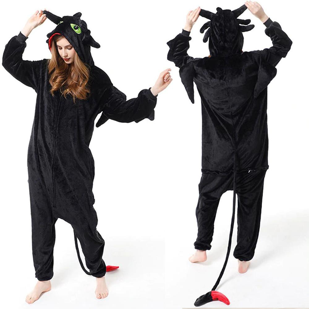 Shark Pyjama Winter Warn Animal Cosplay Polar Fleece Kigurumi Onesie Pyjamas für Männer und Frauen Herbst S schwarz von Joom DACH