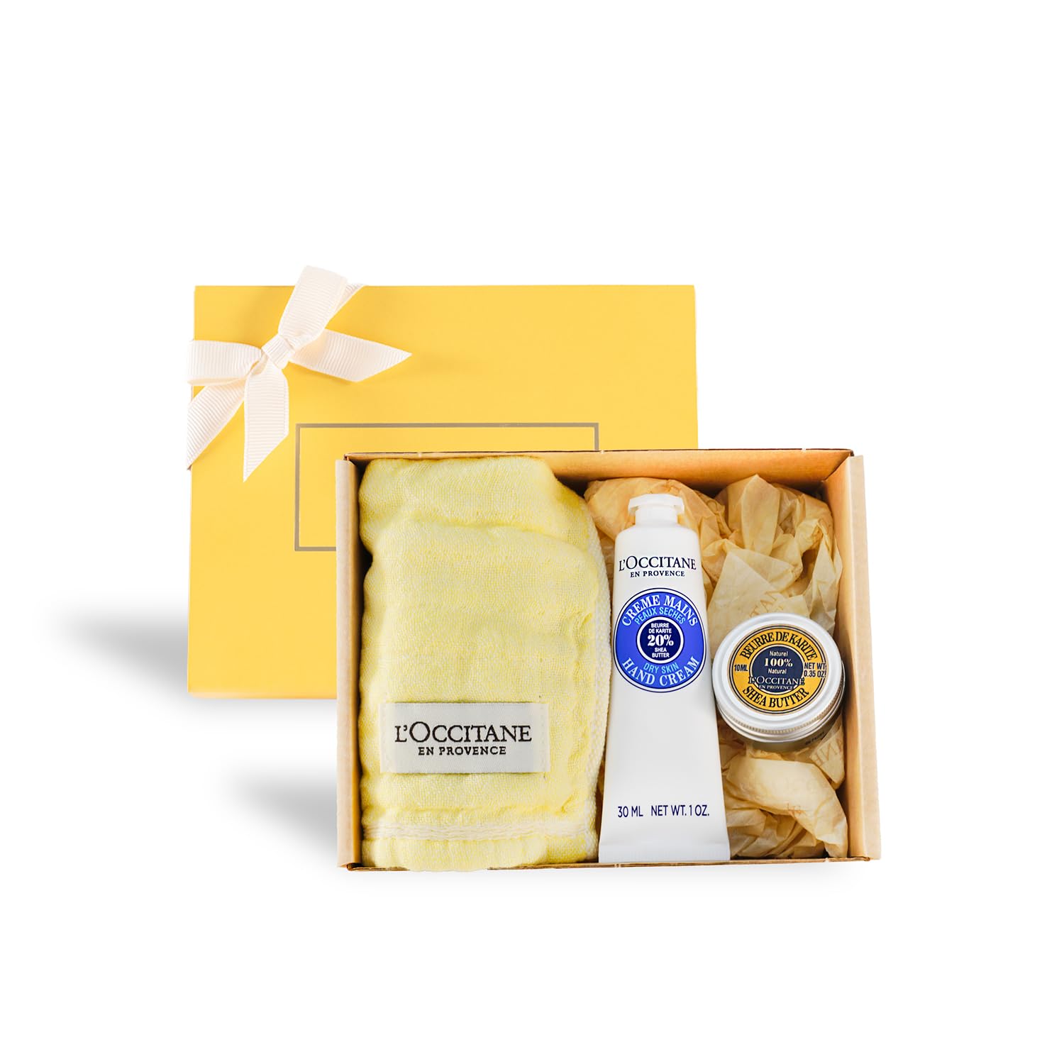 Shea Handcreme 30ml Sheabutter Geschenkset mit gelbem Handtuch Geburtstagsgeschenk Geschenk Frauen Männer Beliebtes gelbes Taschentuch Abschiedstag L'OCCITANE & gelb von Joom DACH