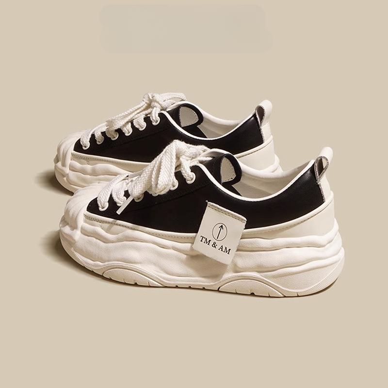 Shell Toe Plateau-Sneaker Damen Frühling und Sommer Neu Leder Weiße Schuhe Damenschuhe Casual Sneaker Aufgelöste Schuhe 40 von Joom DACH