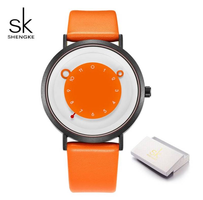 Shengke Mode frauen Uhren Kreative Design Damen Quarz Armbanduhren Top Marke Weibliche Beste Geschenke Uhr orange von Joom DACH