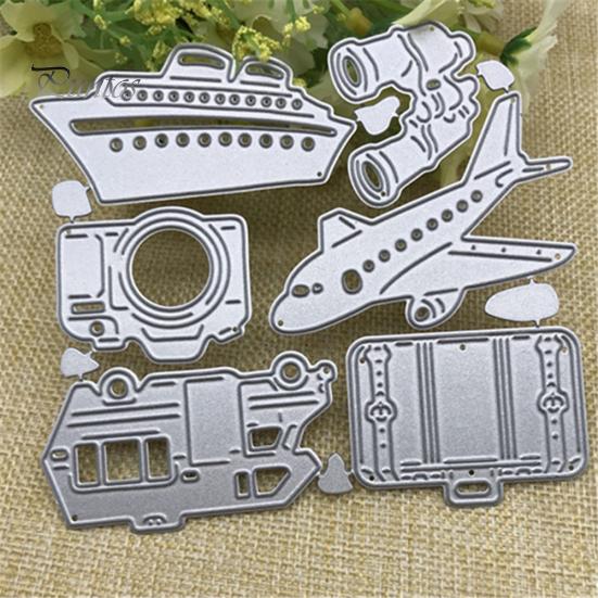Schiff Flugzeug Metall Schneiden Stirbt DIY Sammelalbum Prägen Papier Karten Album Kunst Schablone silber von Joom DACH