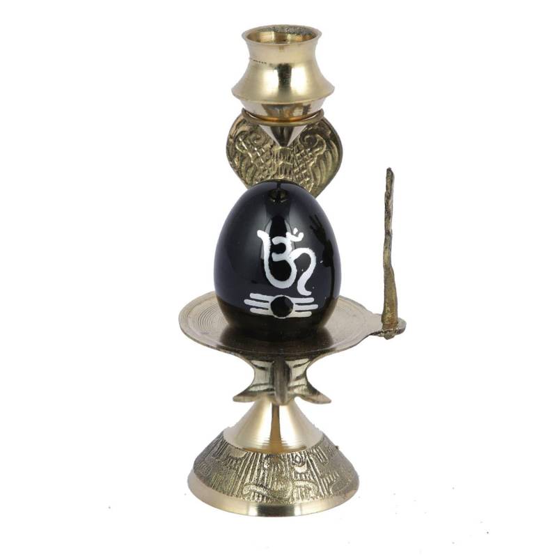 Shivling Idol Messingskulptur Shiva Shivlingam Puja Abhishek Patra mit Trishul und Nag Statue Götterfigur Dekor Geschenke von Joom DACH