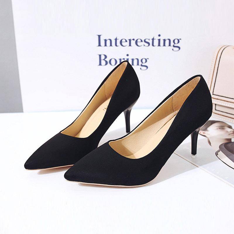 Shoelife neue große Stiletto-Pumps für Damen, Wildleder-High-Heels 43 schwarz von Joom DACH