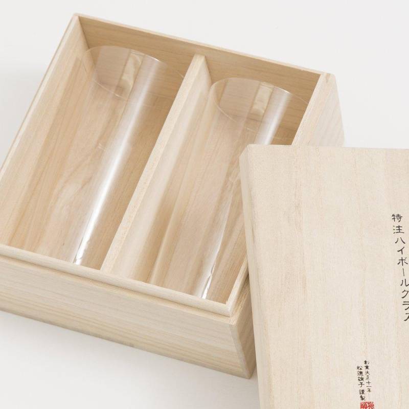 Shotoku Glass Custom Highballglas 2 2er-Set aus Paulownia (Set 2, Schachtel) von Joom DACH