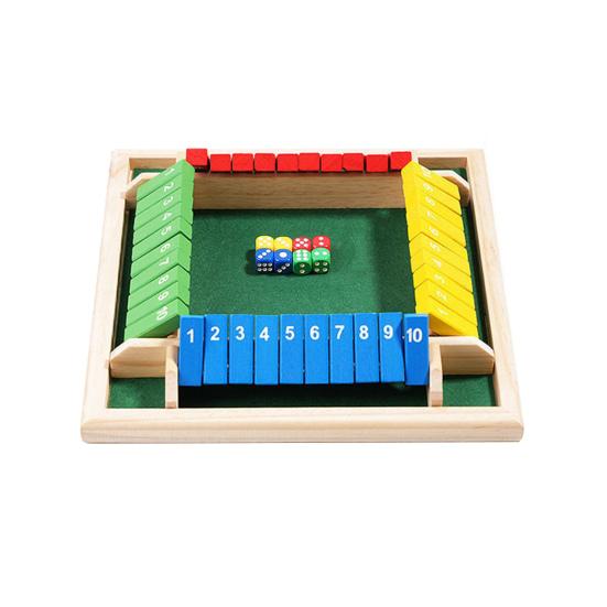 Shut The Box Brettspiel mit 2/4 Würfeln Vierseitig Kinder Erwachsene Familie Pädagogisches Mathematik Zahlen Strategiespiel Aus Holz Close The Box Spielzeug Spieleabend Requisiten bunt von Joom DACH