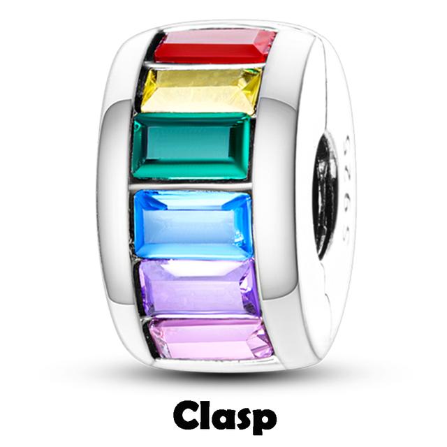 Sicherheitskettenverschluss aus 925er-Sterlingsilber mit CZ-Pflaster-Clip-Charms, Gänseblümchen-Perlen, passend für Halsketten, Armbänder, Schmuck für Frauen von Joom DACH