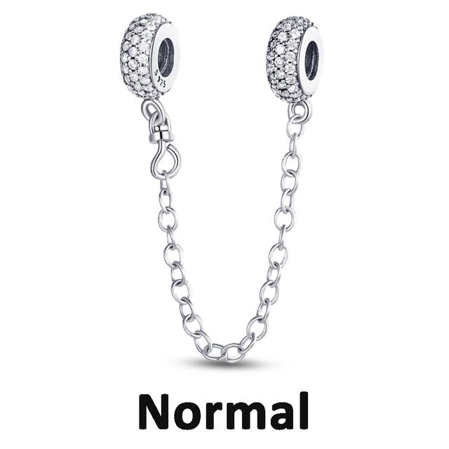 Sicherheitskettenverschluss aus 925er-Sterlingsilber mit CZ-Pflaster-Clip-Charms, Gänseblümchen-Perlen, passend für Halsketten, Armbänder, Schmuck für Frauen von Joom DACH