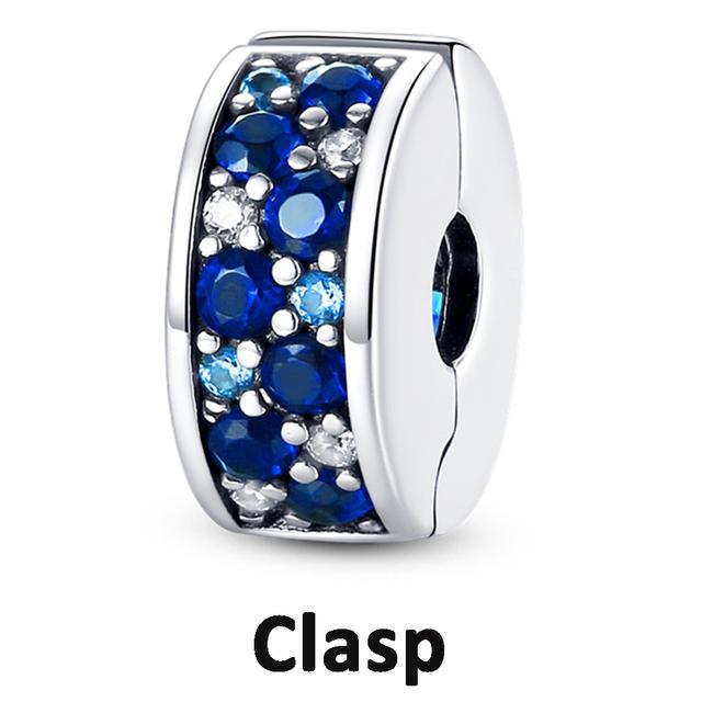 Sicherheitskettenverschluss aus 925er-Sterlingsilber mit CZ-Pflaster-Clip-Charms, Gänseblümchen-Perlen, passend für Halsketten, Armbänder, Schmuck für Frauen von Joom DACH