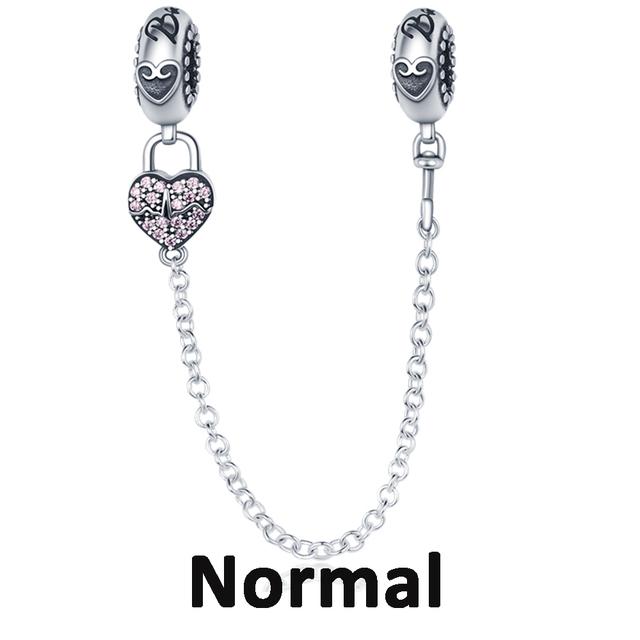 Sicherheitskettenverschluss aus 925er-Sterlingsilber mit CZ-Pflaster-Clip-Charms, Gänseblümchen-Perlen, passend für Halsketten, Armbänder, Schmuck für Frauen von Joom DACH