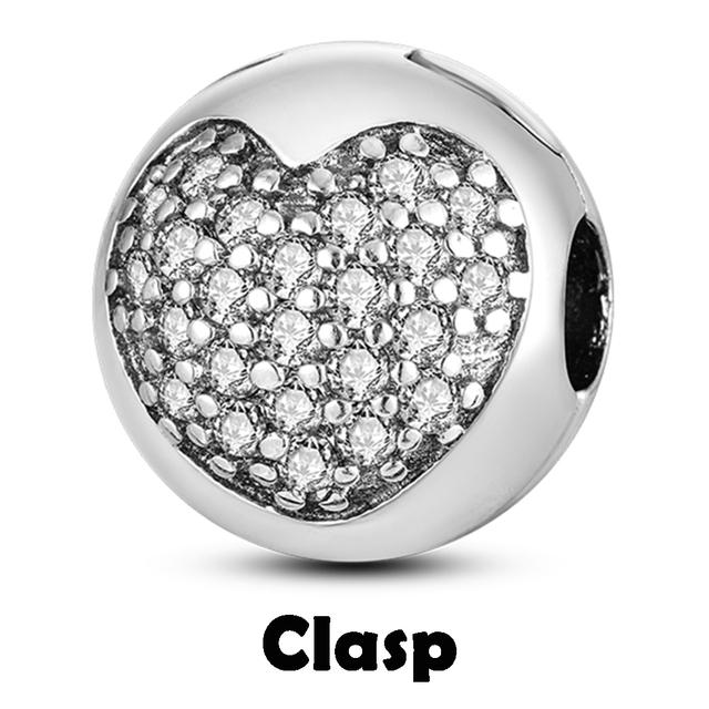 Sicherheitskettenverschluss aus 925er-Sterlingsilber mit CZ-Pflaster-Clip-Charms, Gänseblümchen-Perlen, passend für Halsketten, Armbänder, Schmuck für Frauen von Joom DACH