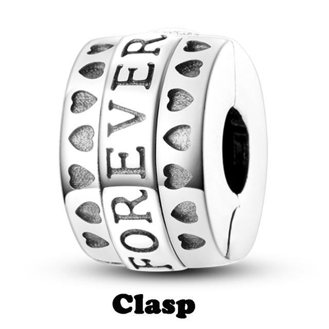 Sicherheitskettenverschluss aus 925er-Sterlingsilber mit CZ-Pflaster-Clip-Charms, Gänseblümchen-Perlen, passend für Halsketten, Armbänder, Schmuck für Frauen von Joom DACH