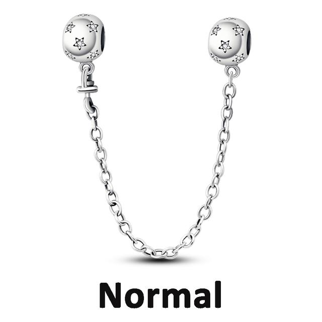 Sicherheitskettenverschluss aus 925er-Sterlingsilber mit CZ-Pflaster-Clip-Charms, Gänseblümchen-Perlen, passend für Halsketten, Armbänder, Schmuck für Frauen von Joom DACH
