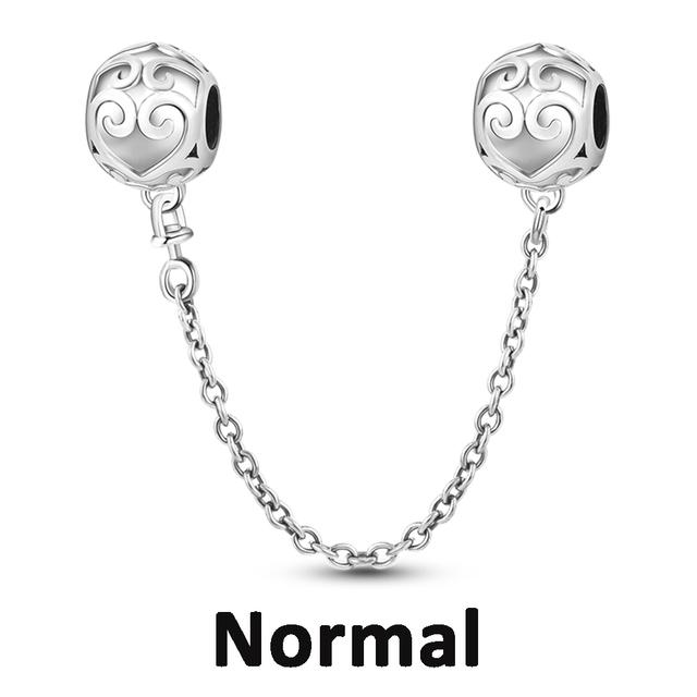 Sicherheitskettenverschluss aus 925er-Sterlingsilber mit CZ-Pflaster-Clip-Charms, Gänseblümchen-Perlen, passend für Halsketten, Armbänder, Schmuck für Frauen von Joom DACH