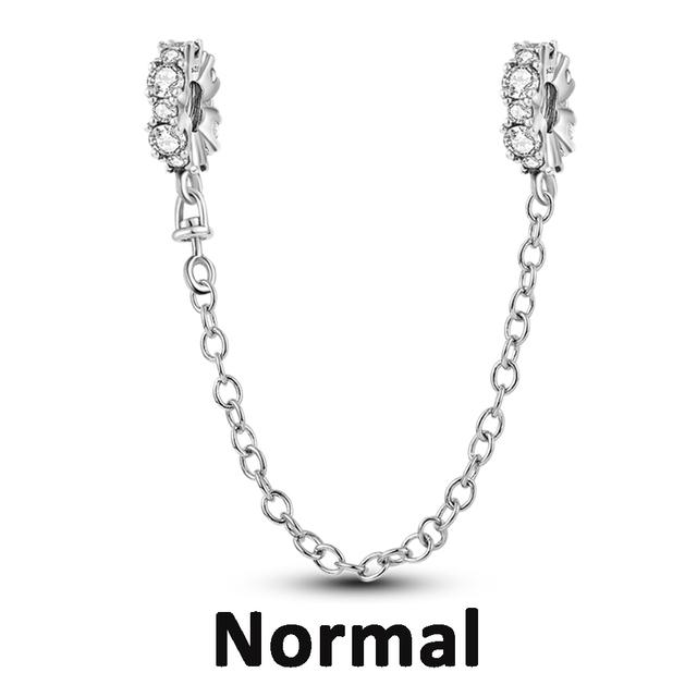 Sicherheitskettenverschluss aus 925er-Sterlingsilber mit CZ-Pflaster-Clip-Charms, Gänseblümchen-Perlen, passend für Halsketten, Armbänder, Schmuck für Frauen von Joom DACH