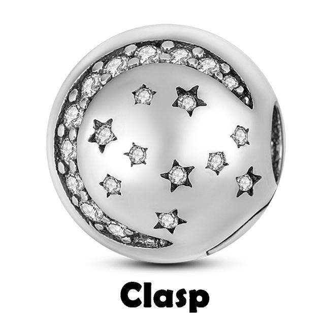 Sicherheitskettenverschluss aus 925er-Sterlingsilber mit CZ-Pflaster-Clip-Charms, Gänseblümchen-Perlen, passend für Halsketten, Armbänder, Schmuck für Frauen von Joom DACH