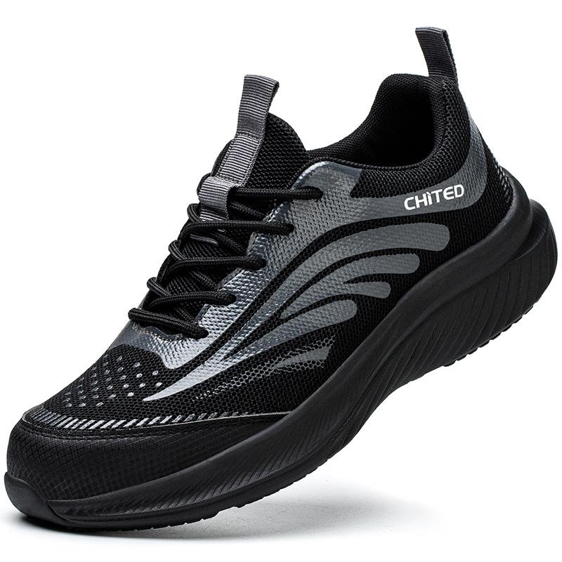 Sicherheitsschuhe, hochelastisch, Eva-Patch, atmungsaktiv, bequem, Sicherheitsschuhe mit Stahlkappe, durchstichsicher, rutschfest, Arbeitsschuhe 48 von Joom DACH