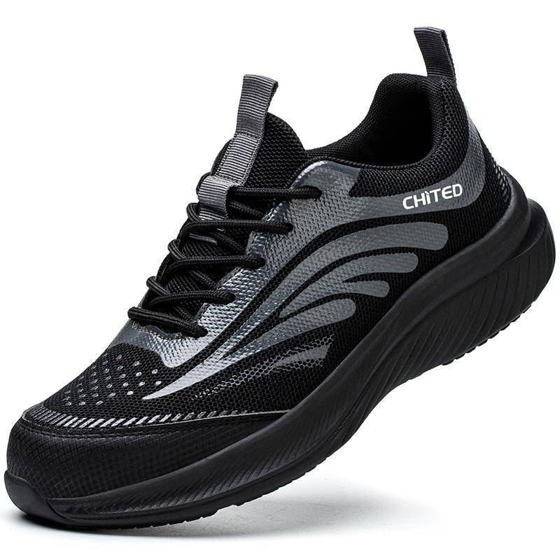 Sicherheitsschuhe, hochelastisch, Eva-Patch, atmungsaktiv, bequem, Sicherheitsschuhe mit Stahlkappe, durchstichsicher, rutschfest, Arbeitsschuhe 48 von Joom DACH