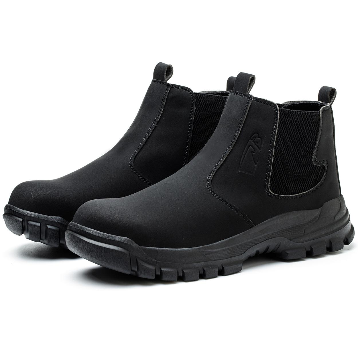 Sicherheitsschuhe für Herren Stahlkappe Wasserdicht Leder Braune Stiefel Männerschuhe Unzerstörbare Bauarbeitsschuhe Schwarz 41 schwarz von Joom DACH