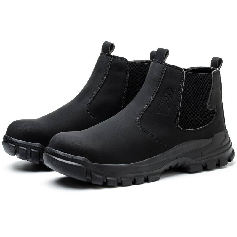 Sicherheitsschuhe für Herren Stahlkappe Wasserdicht Leder Braune Stiefel Männerschuhe Unzerstörbare Bauarbeitsschuhe Schwarz 41 schwarz von Joom DACH
