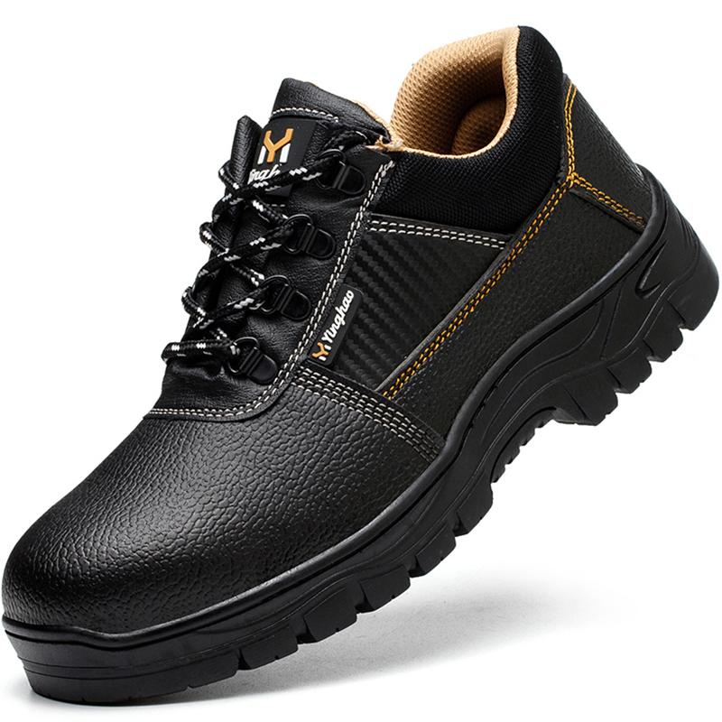 Sicherheitsschuhe mit Stahlkappe für Herren, PU-Leder, Arbeitsschuhe für Herren, durchtrittsicher, unzerstörbare Schuhe, Sicherheitsstiefel für Herren, rutschfeste Arbeitsstiefel 43 von Joom DACH