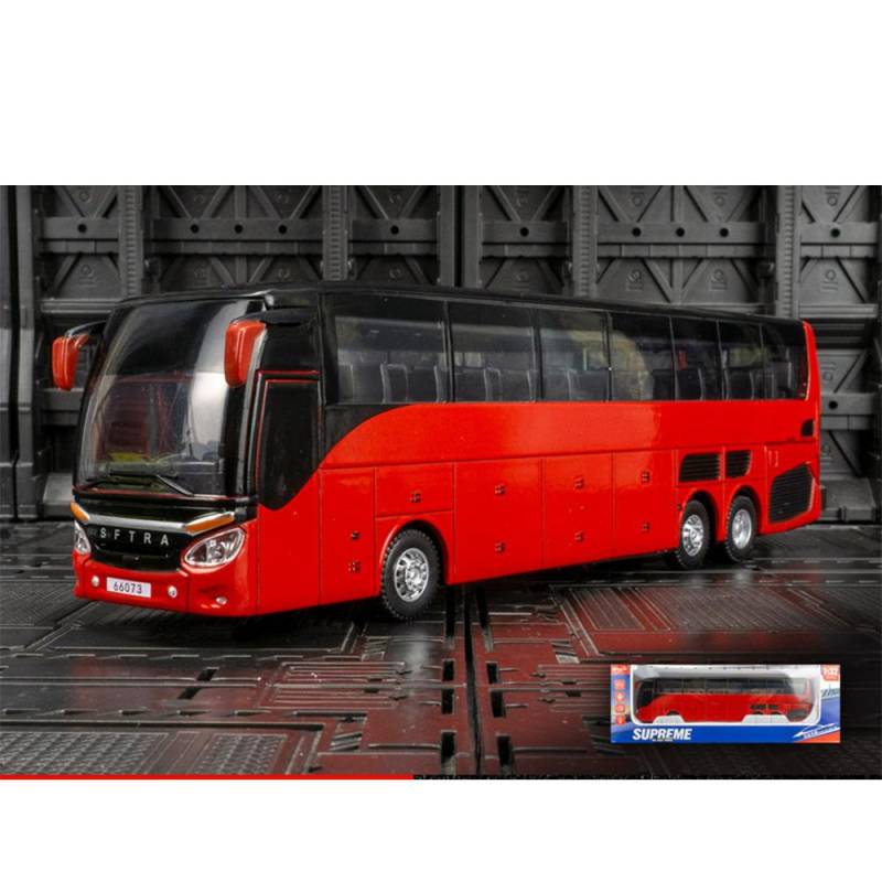 Sightseeing-Bus-Modellfahrzeug-Spielzeug im Maßstab 1/32 mit Ton und Licht, Rückziehauto-Spielzeug für Kinder, Weihnachtsgeschenk 1/32-Size:23.5*6.5*4.5cm rot von Joom DACH