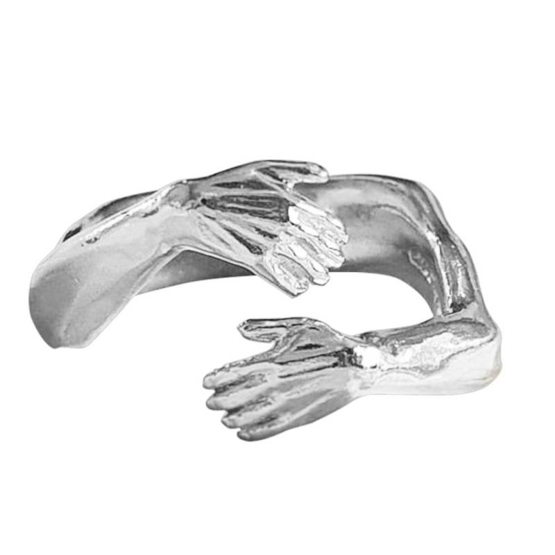 Silber Umarmungsring Liebe Umarmung Hände Offener Ring Rostfrei Bequemer Partnerring für Jubiläum silber Silber Umarmungsring Liebe Umarmung Hände Offener Ring Rostfrei Bequemer Partnerring für Jubiläum silber von Joom DACH