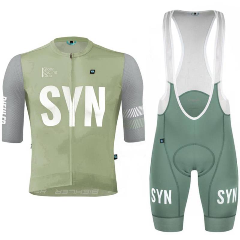 Silbergrau 2025 Anzug Herren Kurzarm Radtrikot und Trägerhose Straße Passende Radbekleidung L von Joom DACH