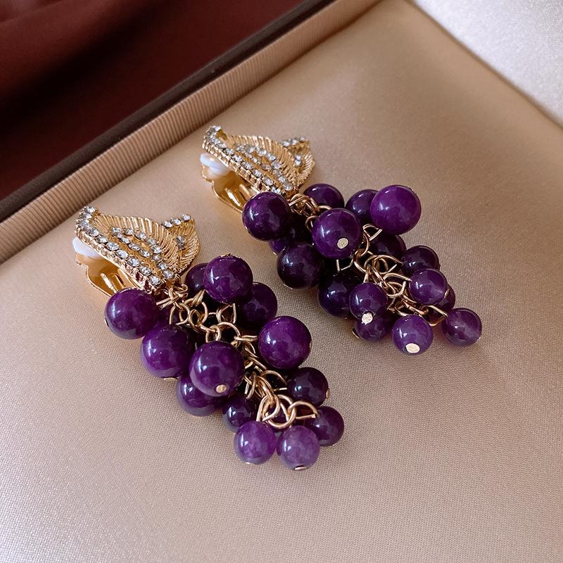 Silberne Nadel Diamant Ohrringe Retro Leichter Luxus High-End Ohrstecker Nische Retro Ohrringe Frauen von Joom DACH