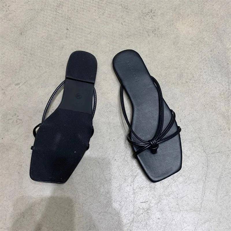 Silberne Pantoffeln Schuhe Frau Trend Flache Sandalen Flip Flops Haus Sommerschuhe Verkauf Sandale Weiblich Damen Pantoletten Elegant 42 schwarz von Joom DACH